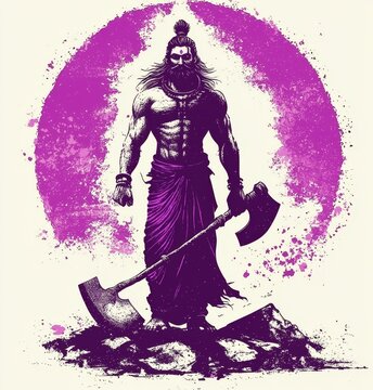 Unique Grunge Design Featuring Lord Parshuram