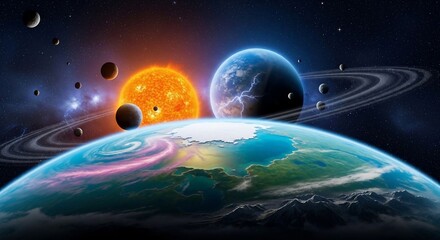 Planets in space illustration