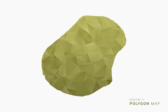 Nauru polygon map vector illustration in low poly geometric style, soft pastel colors with Olive green, clean silhouette on solid background, ideal for infographic.