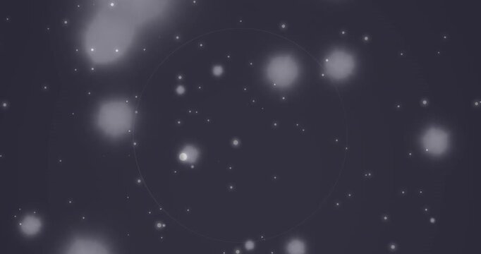Animation of abstract circular shape in seamless pattern and spots of light against grey background
