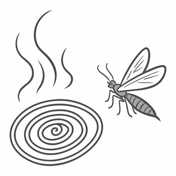 A citronella mosquito coil isolated on white background vector illustration