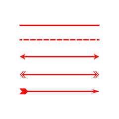 Fototapeta premium Red Minimalist Arrows Vector Set for Navigation and Design Elements