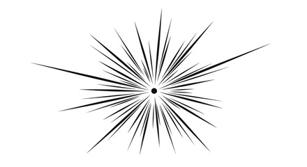 Dynamic Starburst or Explosion Line Art, Radiating Lines from a Central Point, on isolated white background. © ZAENAL
