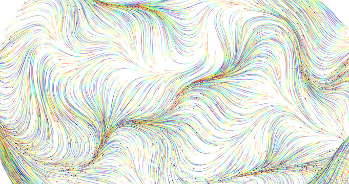 Abstract colorful wavy lines background. Dynamic pattern with motion, flow and energy. Artistic, mo