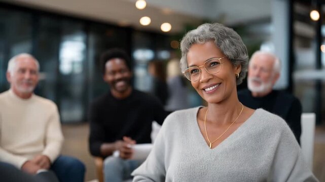 Bipolar support group members share experiences in circle of chairs inside community center, diverse ages and backgrounds visible in afternoon natural light, perfect for peer support keywords, and