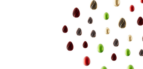 Festive Easter egg arrangement, perfect for holiday greetings, backgrounds, and design projects. Colorful and symbolic o © vegefox.com