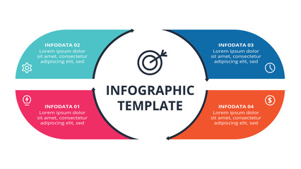 Fototapeta premium Essential infographic with 4 steps, options, parts or processes. Business data visualization.