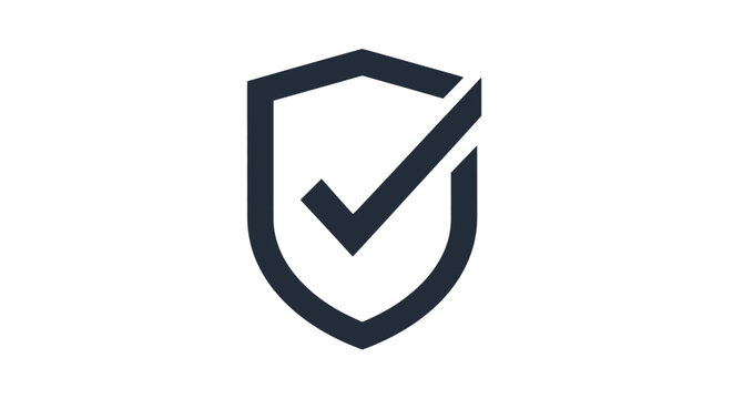 Shield with checkmark icon symbol.