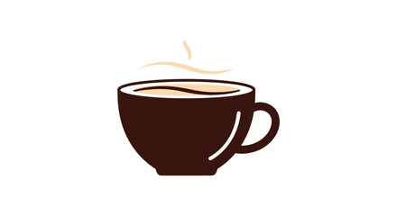 Obraz premium Brown coffee cup with steam rising.