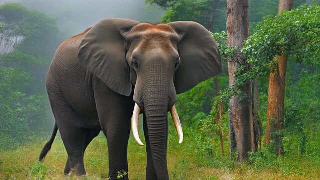 Majestic African Elephant roaming in its natural habitat, a symbol of wildlife conservation and natural beauty