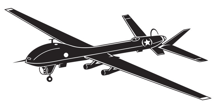 A black drone with a star on the side