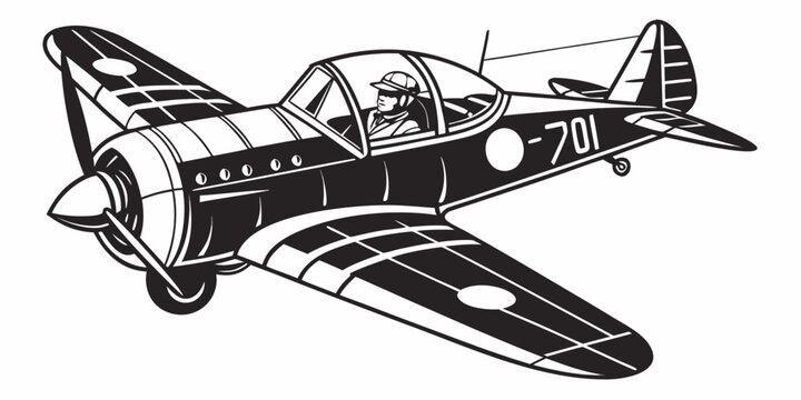 Vintage airplane with pilot