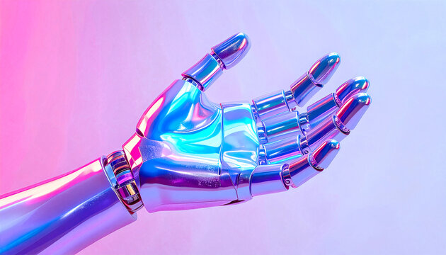 Main de robot avec la paume vers le haut