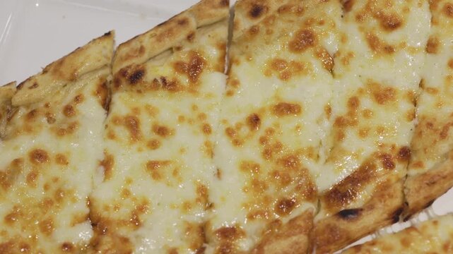 Close-Up of Turkish Pide with Kashar Cheese