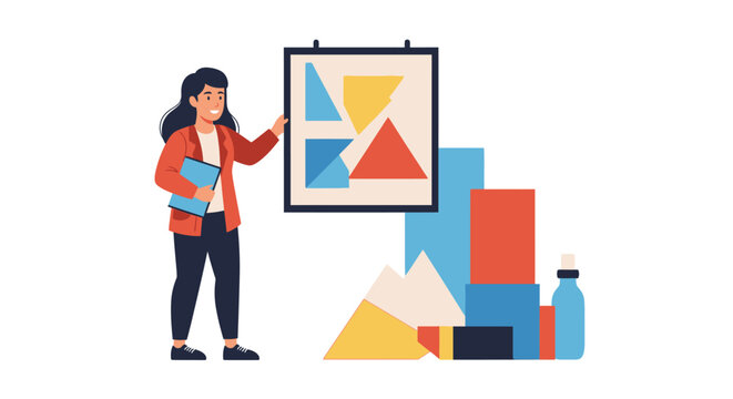 Woman Presenting on a Screen.