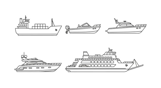 Variety of Modern Luxury Boats.