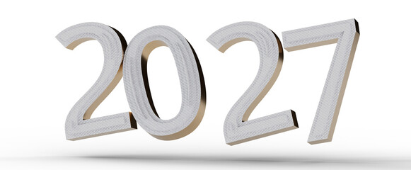 3D rendered illustration of the year 2027. Perfect for New Year's greetings, future planning, and forward-thinking conc © vegefox.com