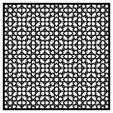 Islamic Geometric Star Pattern CNC Panel &ndash; Traditional Arabic Lattice Laser Cut