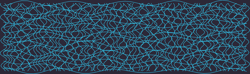 Creative abstract design featuring a blue distorted grid pattern against a dark background. ideal for digital art and modern design.