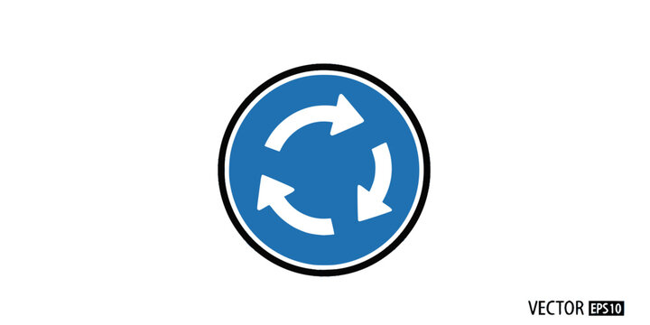 Roundabout Sign Icon 
