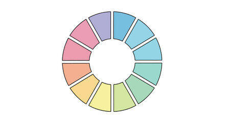 Obraz premium Color Wheel Segments Graphic Design.