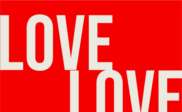 Red background with the inscription love