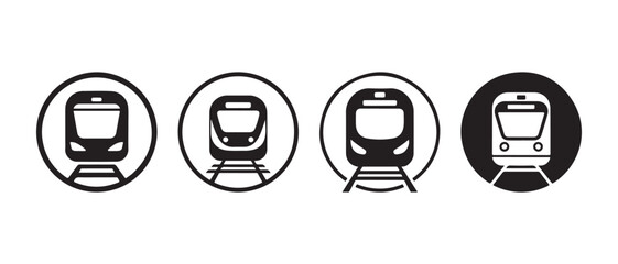 Modern Metro and Subway Train Icons Collection in Flat Design Vector Illustration. © CreatetiveDesignX