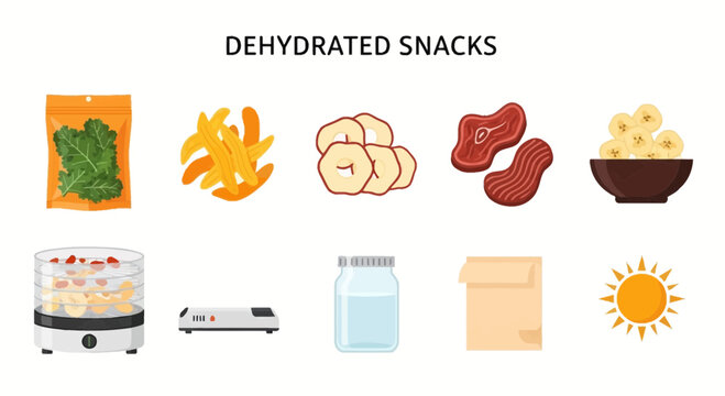 Dehydrated snack food and drying process.