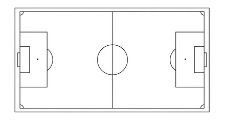 Soccer field diagram, football pitch illustration, sports field layout © HoneyStock