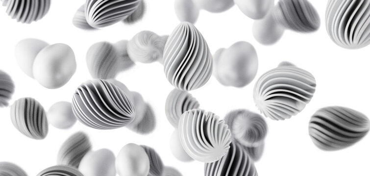 Abstract design featuring various shapes with a textured look, evoking feelings of calm and simplicity against a white b