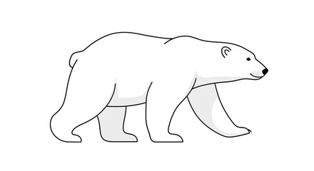Fototapeta premium Illustration of a polar bear walking