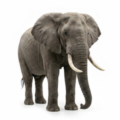 Obraz premium Elephant On White Background Elephant Photography Style African Elephant White Background, Elephants Animal Big Elephant Standing