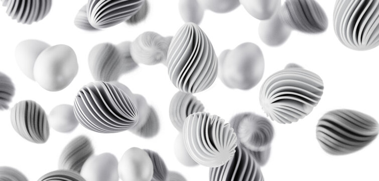 Artistic abstract of flowing soft shapes in grey against a clean white background. Modern, minimalist, and visually appe