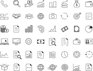 Fototapeta premium Business and Finance Icon Assortment money