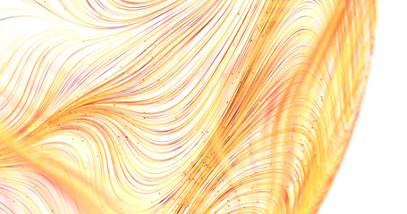 Abstract and artistic background with flowing lines in warm gold and yellow tones. Perfect for digital art, we