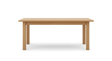 Fototapeta premium Minimalist Wooden Coffee Table with Clean Modern Design for Living Room Interior Isolated on Neutral Background