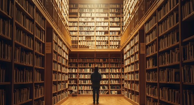 Celebrating world book day a person getting lost in a sea of literature