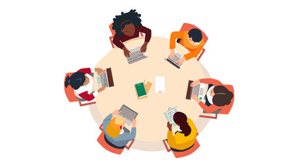 A focused young woman works on a laptop at a clean, modern desk. Ideal for illustrating remote work, productivity, or the gig economy, conveying a sen © Amirudin