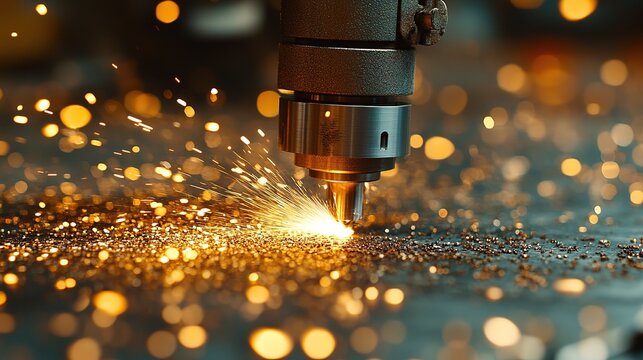 Close - up of Spark - emitting CNC Machining Process