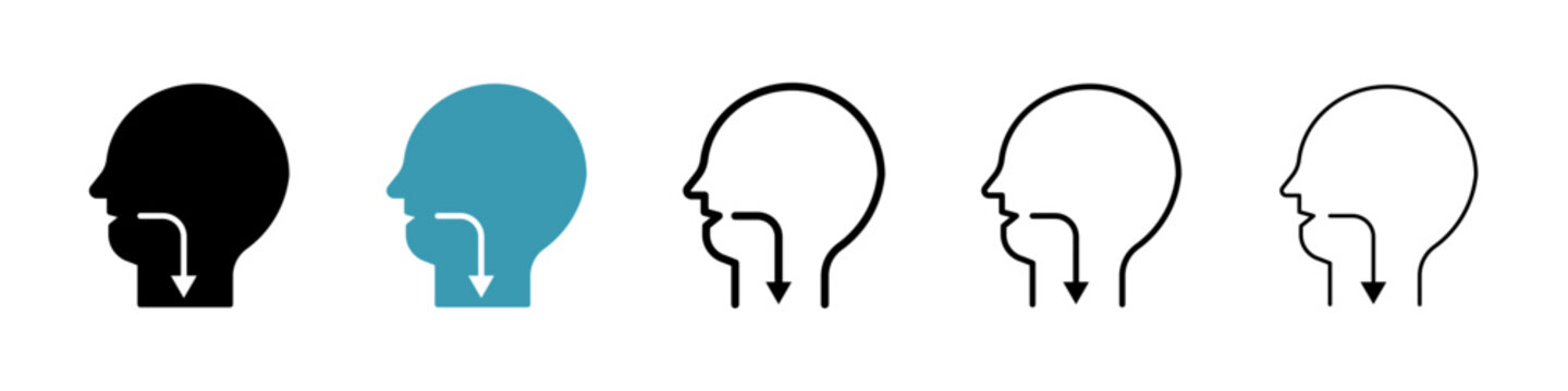 Swallowing reflex icon in flat style. Basic vector symbol illustration