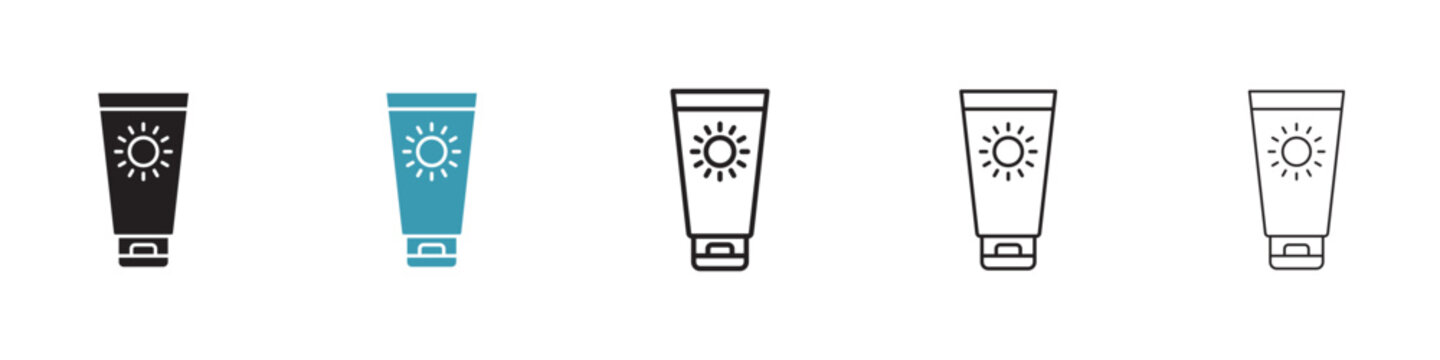 Suntan cream icon in flat style. Basic vector symbol illustration