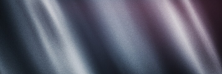 Abstract Metallic Silver Background with Heavy Grain Texture. Dark Grey Noise Gradient with Soft Light Waves.