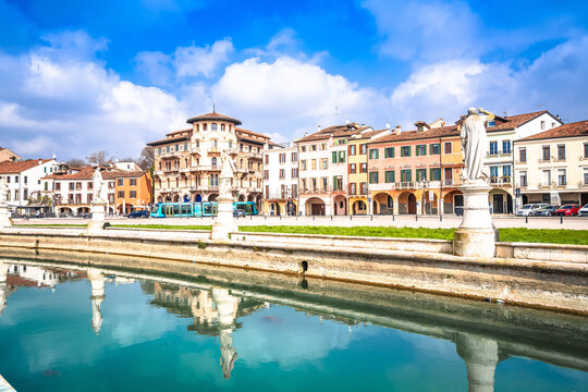 Prato della Valle square and channel in Padova view