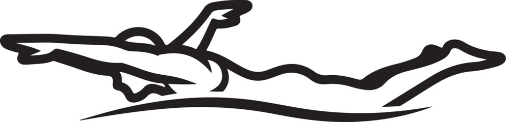 Obraz premium Vector illustration of a person swimming