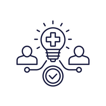 health tips line icon with patients