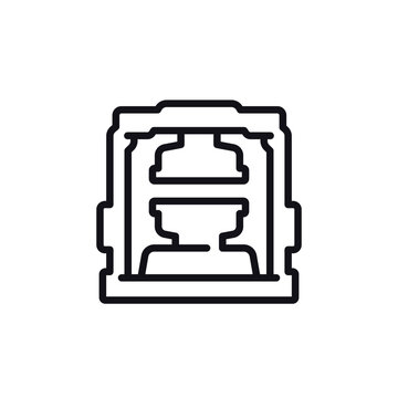 Injection molding machine icon, industrial press line pictogram