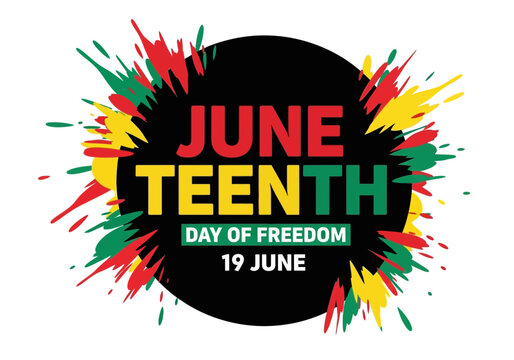 Juneteenth day of freedom celebration logo with colorful design