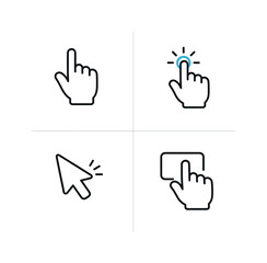 Fototapeta premium User interface pointer interaction used in websites, software dashboards, and mobile applications to represent clicking, tapping, and selecting digital elements within modern