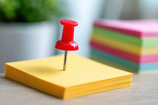 Blank colorful memo note pinned for reminders