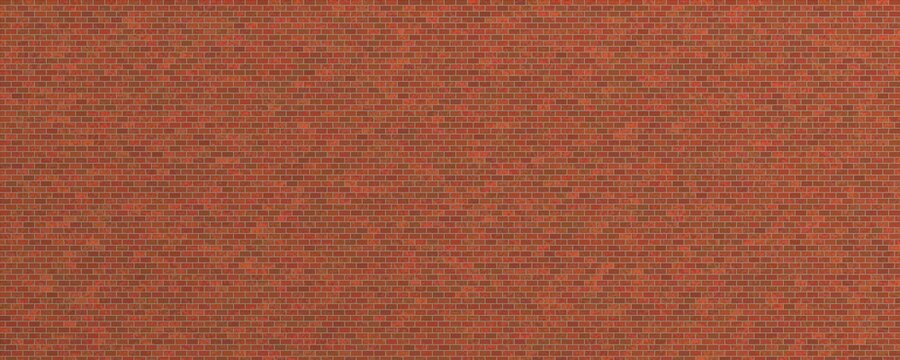 Red Brick  Wall Texture with Rough Handmade Surface and Mortar Joints